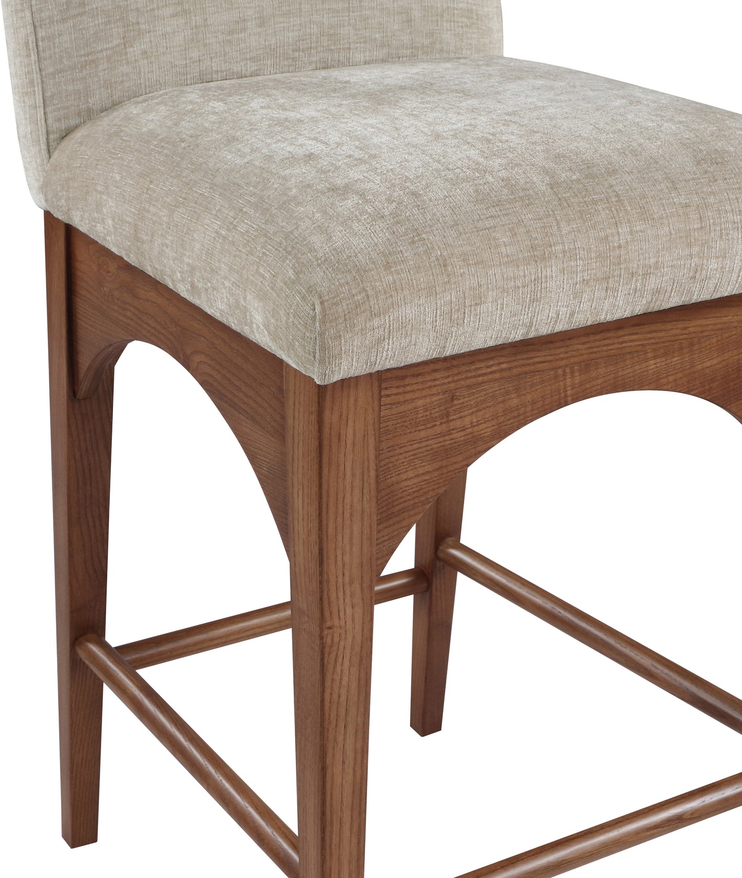 brielle beige chenille fabric stool c