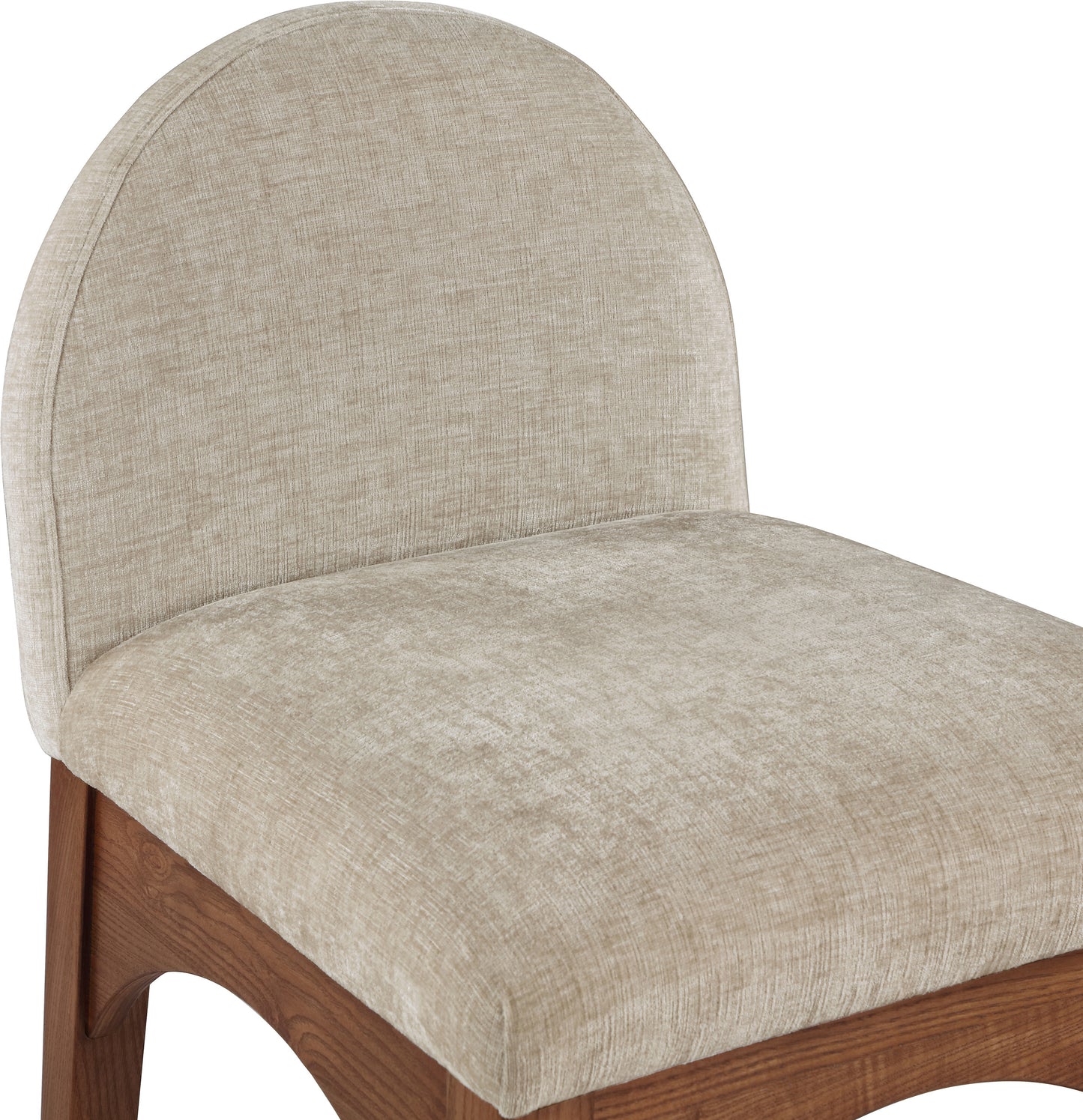 brielle beige chenille fabric stool c