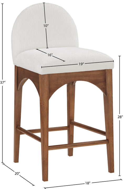 Brielle Cream Chenille Fabric Stool C