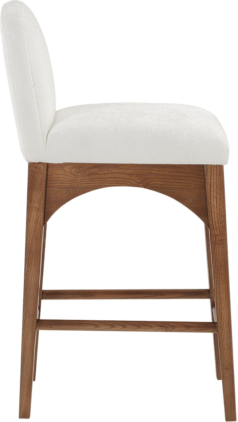 Brielle Cream Chenille Fabric Stool C