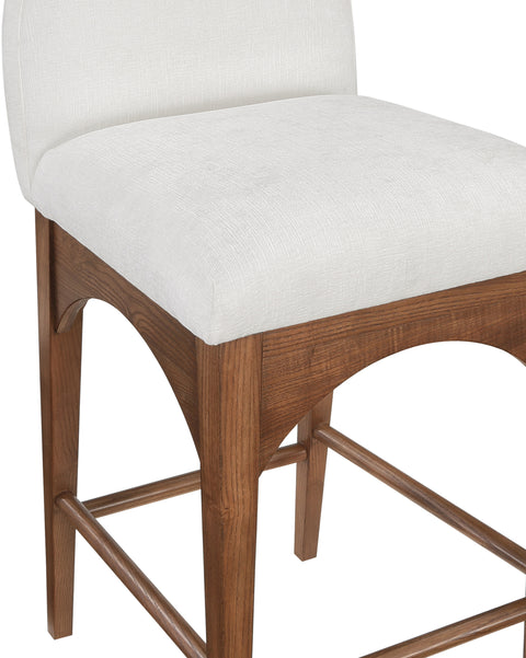 Brielle Cream Chenille Fabric Stool C