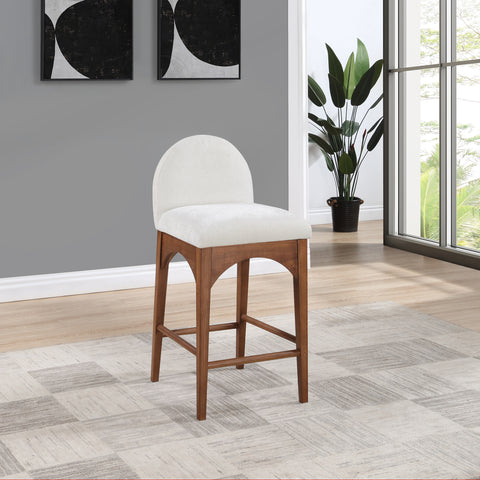 Brielle Cream Chenille Fabric Stool C