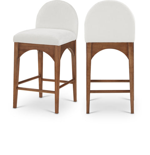 Sage Cream Chenille Fabric Upholstered Counter Stool, 1 Piece (Style 3)
