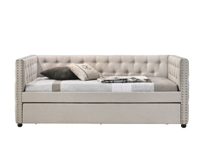 Cailyn Daybed W/Trundle (Twin), Beige Fabric