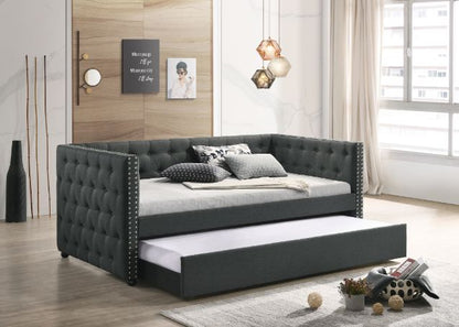 Cailyn Daybed W/Trundle (Full), Gray Fabric