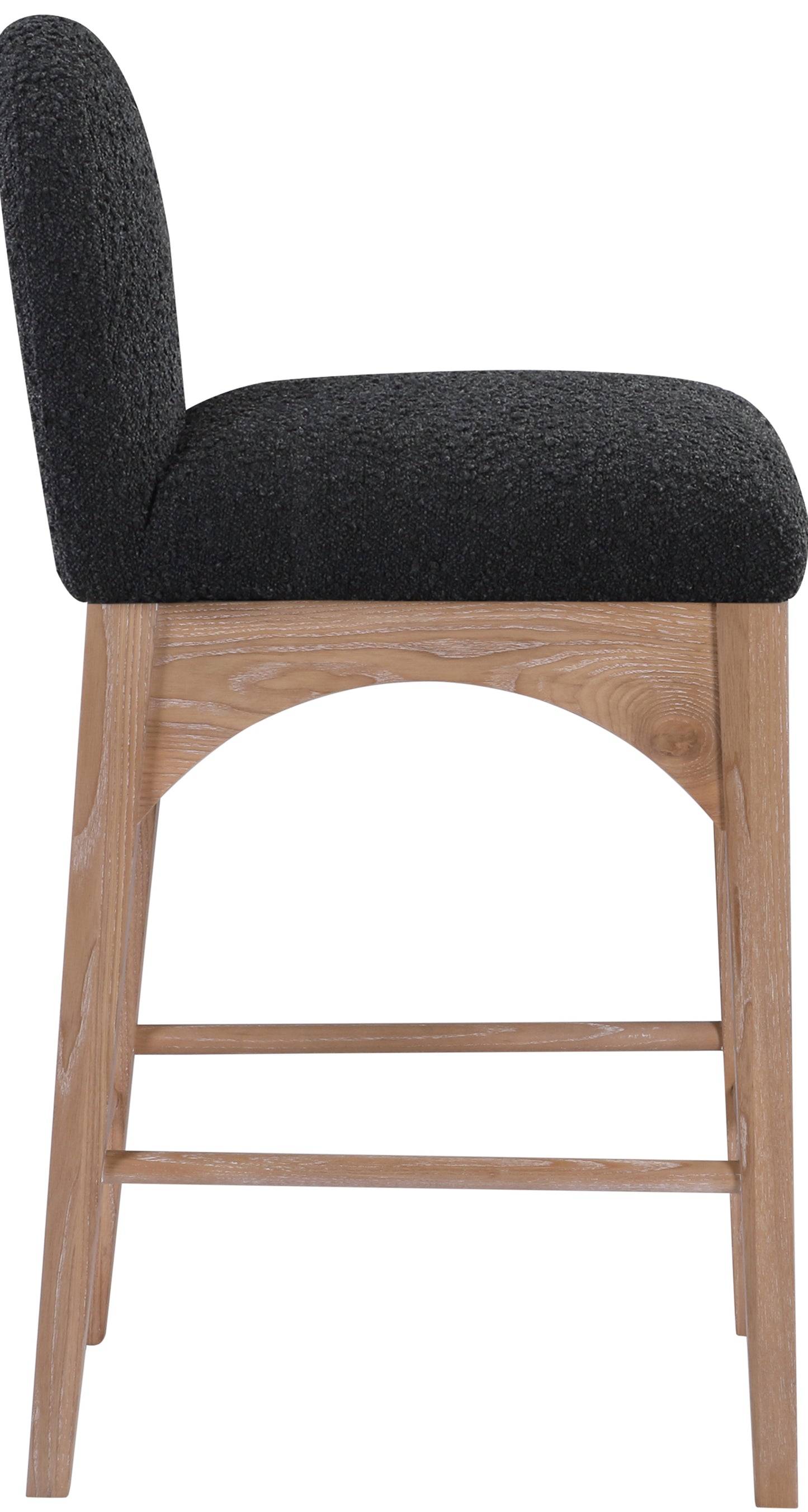 brielle black boucle fabric stool c