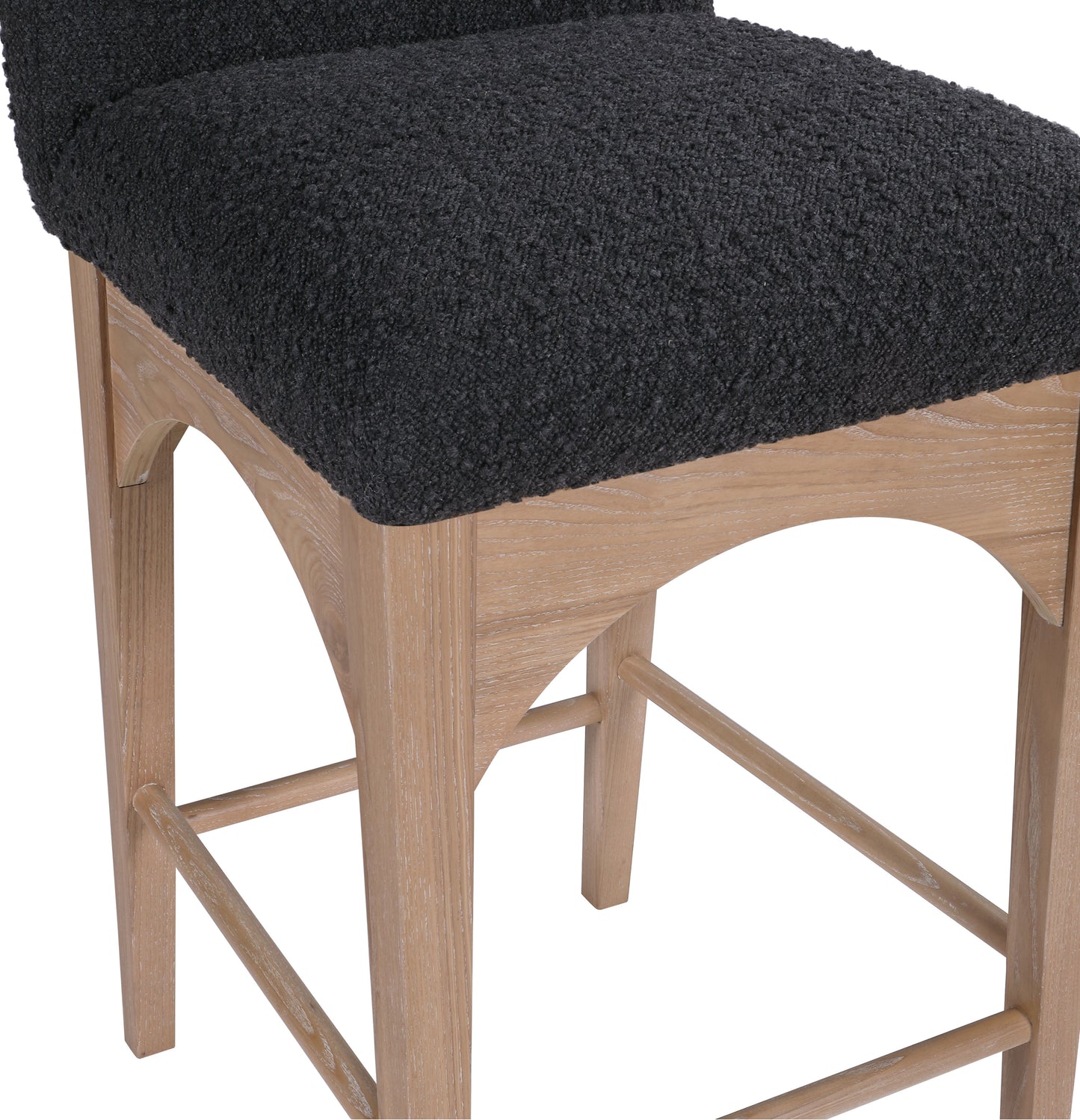 brielle black boucle fabric stool c