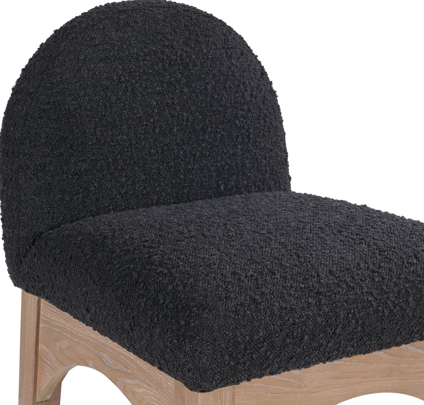 brielle black boucle fabric stool c