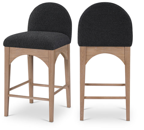 Sage Black Boucle Fabric Upholstered Counter Stool, 1 Piece