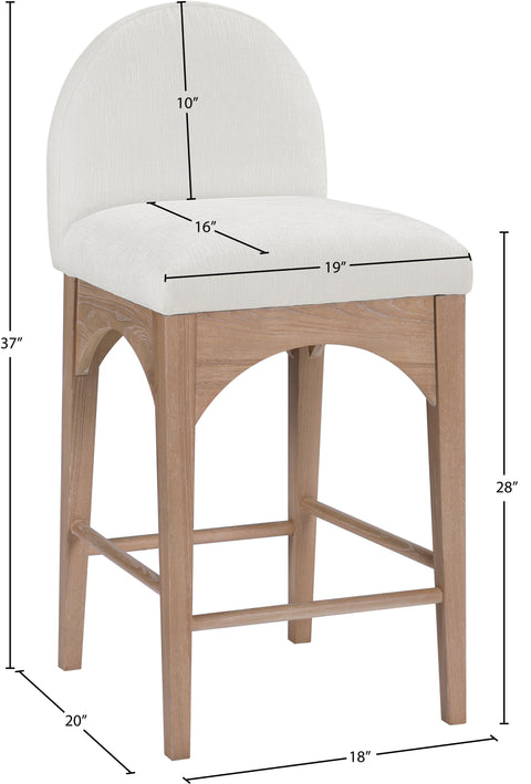 Brielle Cream Boucle Fabric Stool C