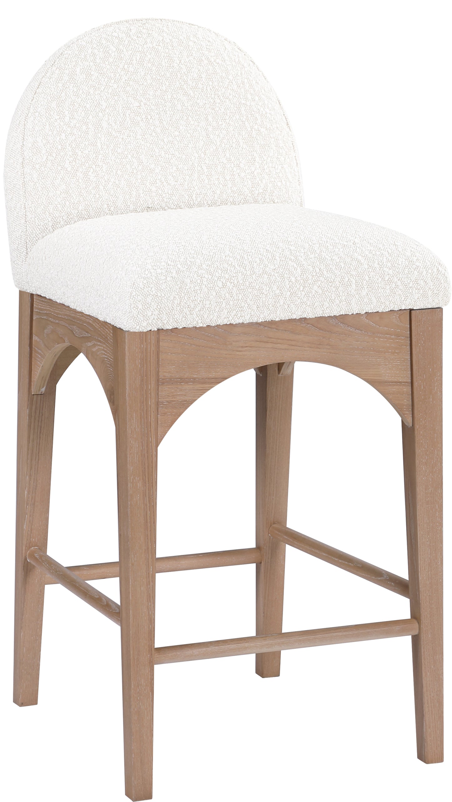 carousel cream boucle fabric stool