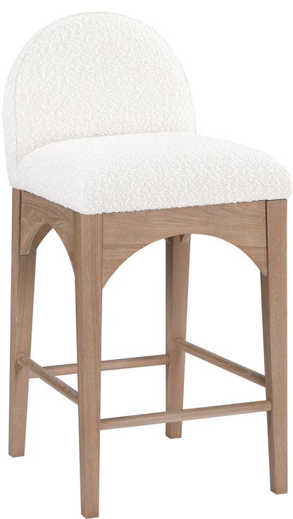 Carousel Cream Boucle Fabric Stool