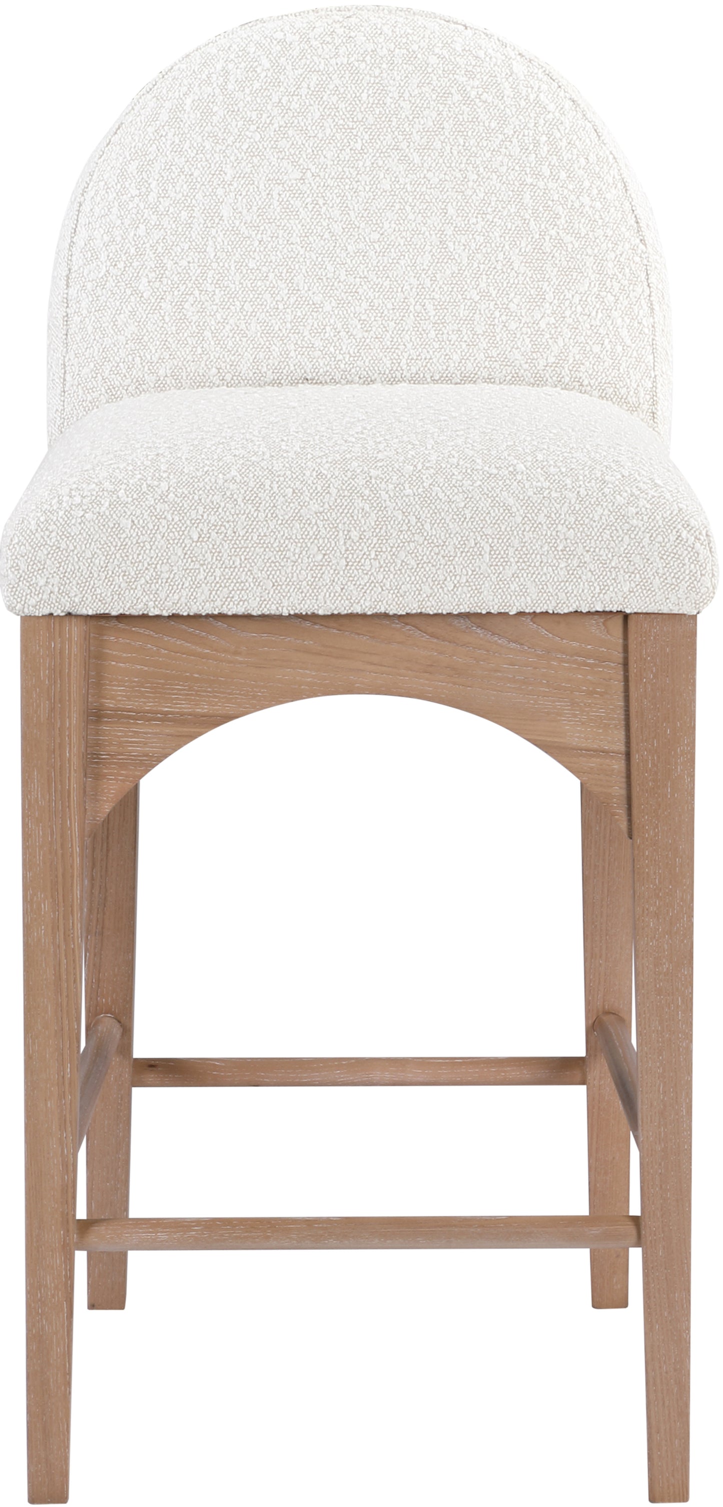 carousel cream boucle fabric stool