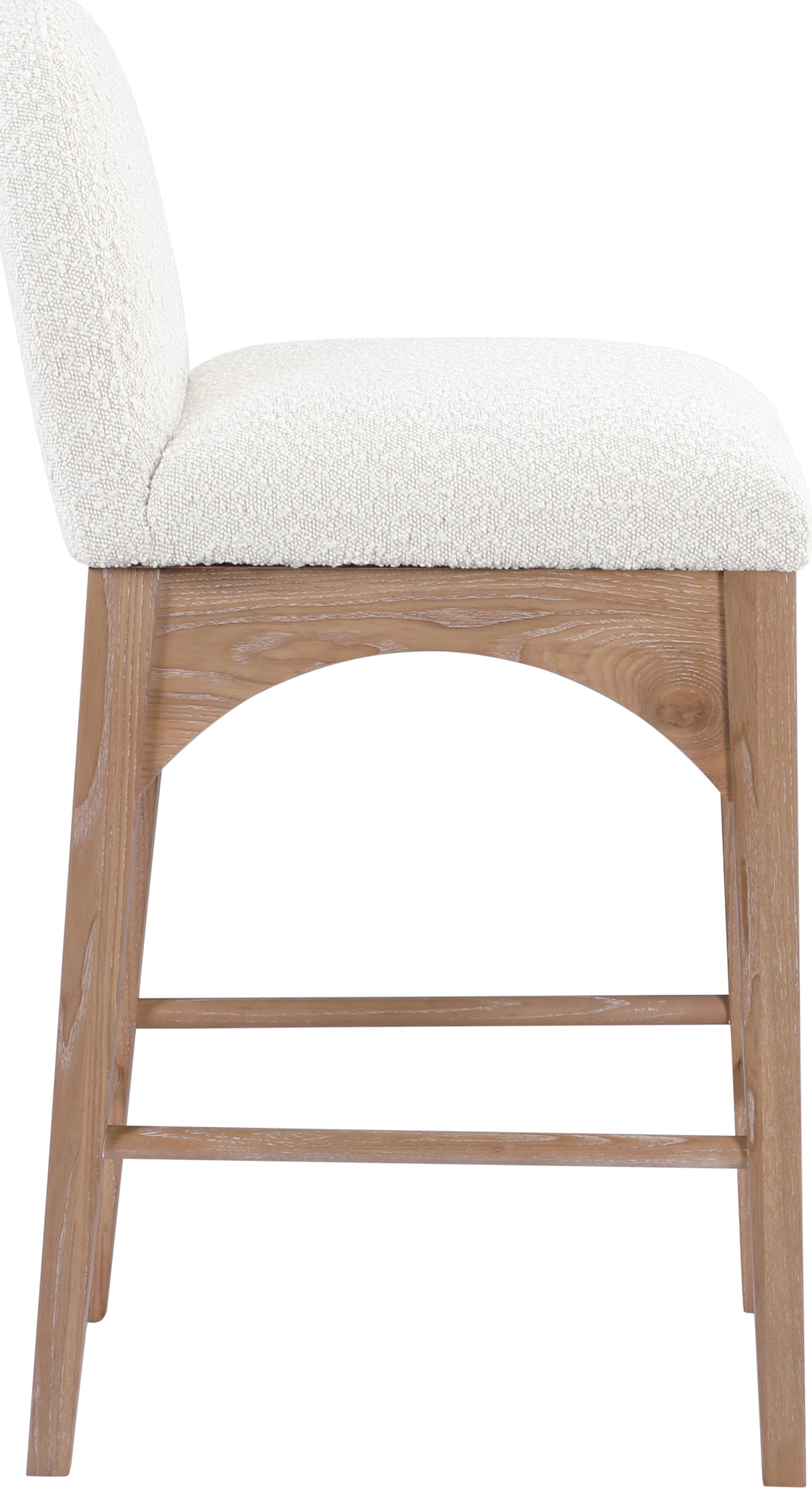 carousel cream boucle fabric stool