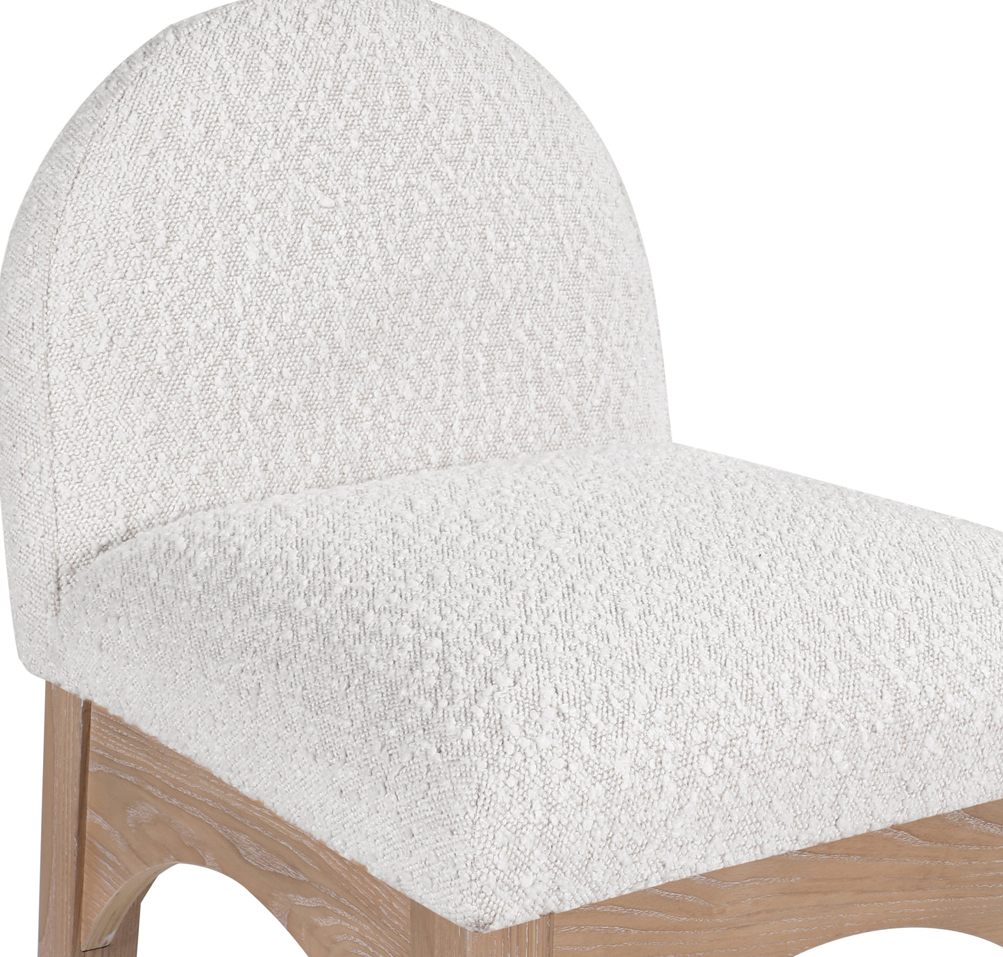 carousel cream boucle fabric stool