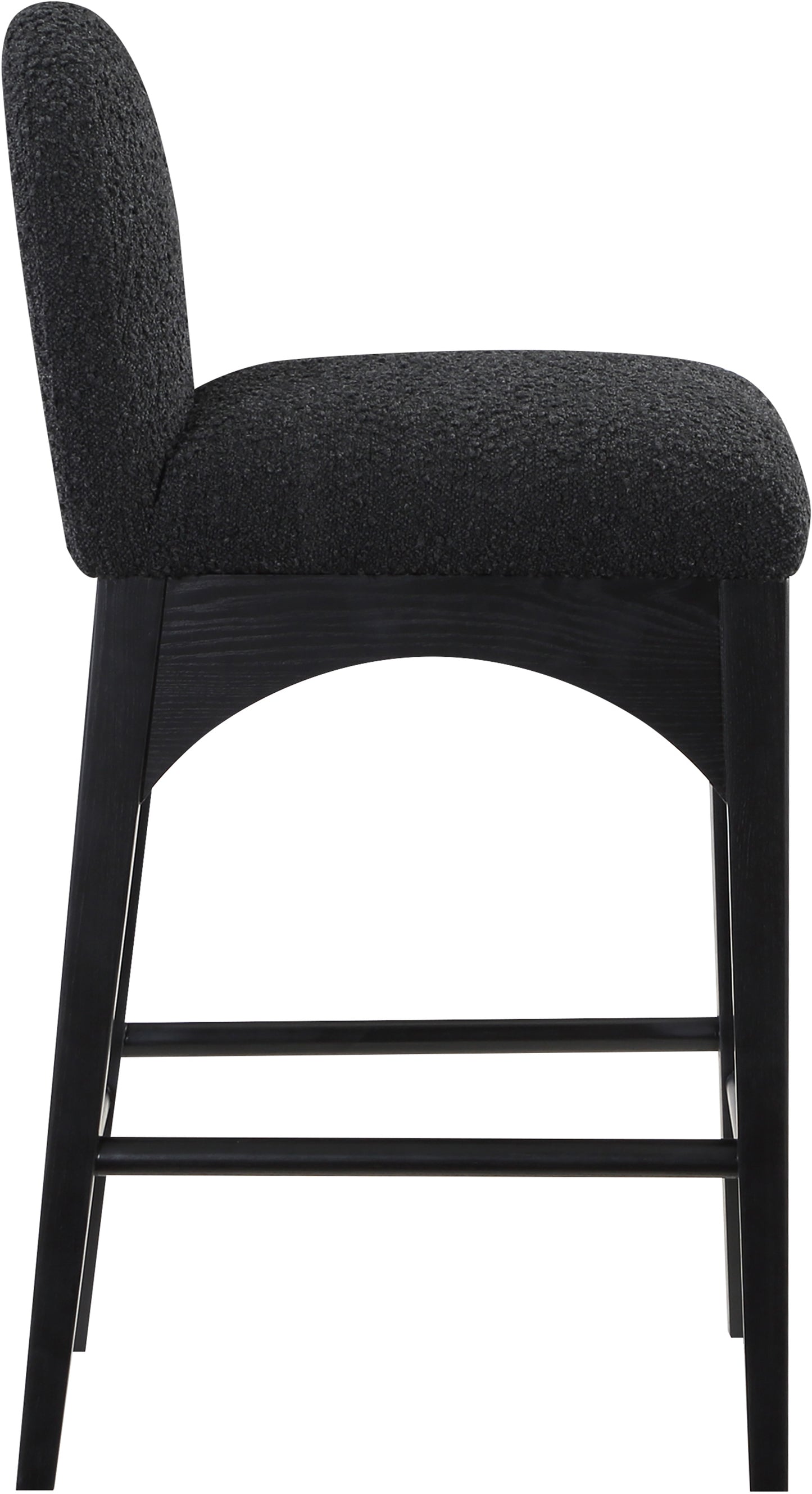 brielle black boucle fabric stool c