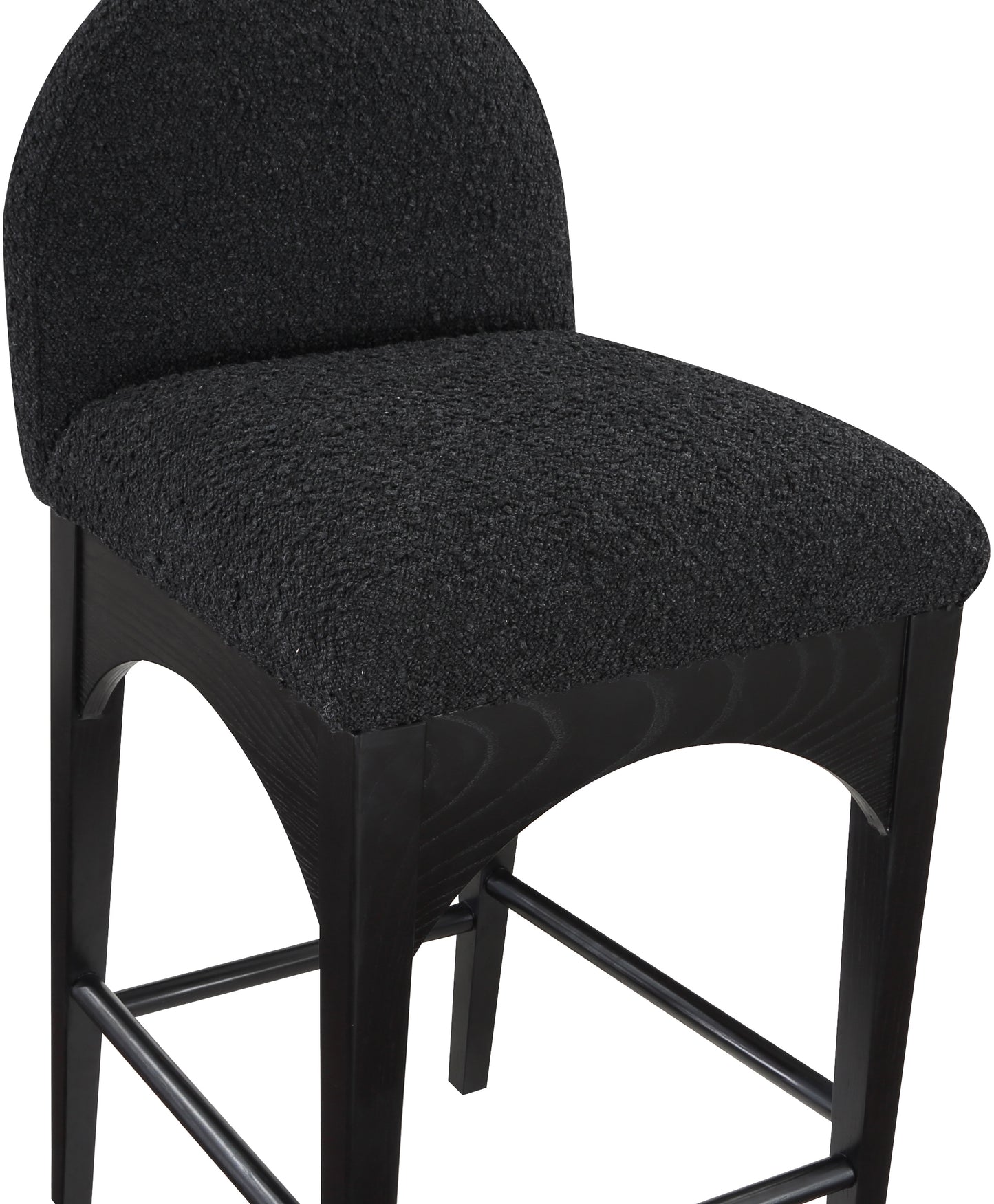 brielle black boucle fabric stool c