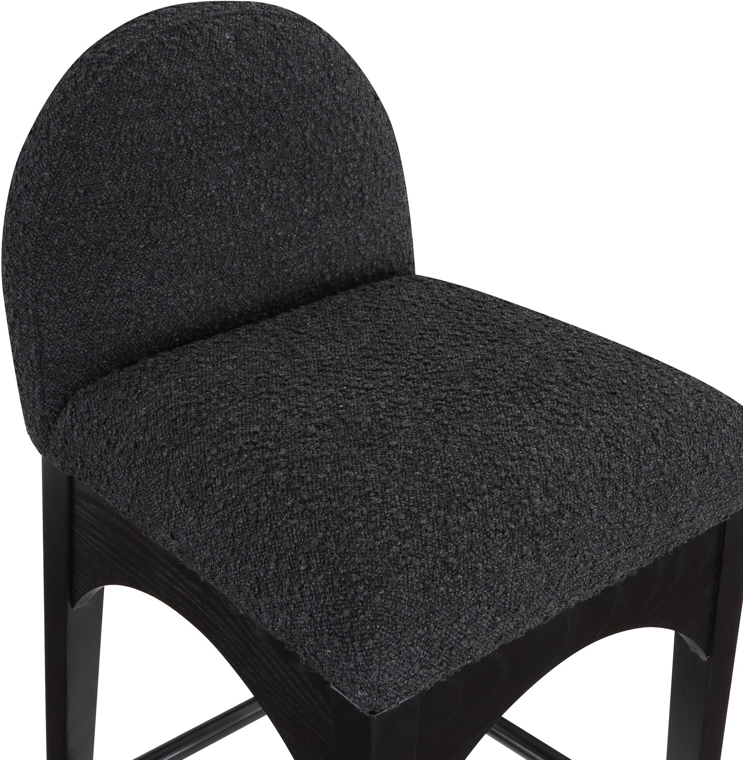 brielle black boucle fabric stool c