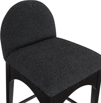 Brielle Black Boucle Fabric Stool C