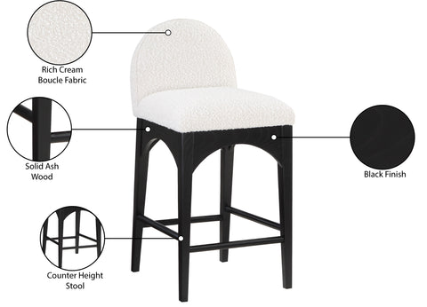 Brielle Cream Boucle Fabric Stool C