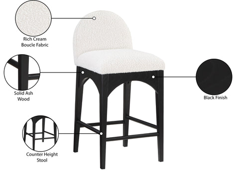 Carousel Cream Boucle Fabric Stool