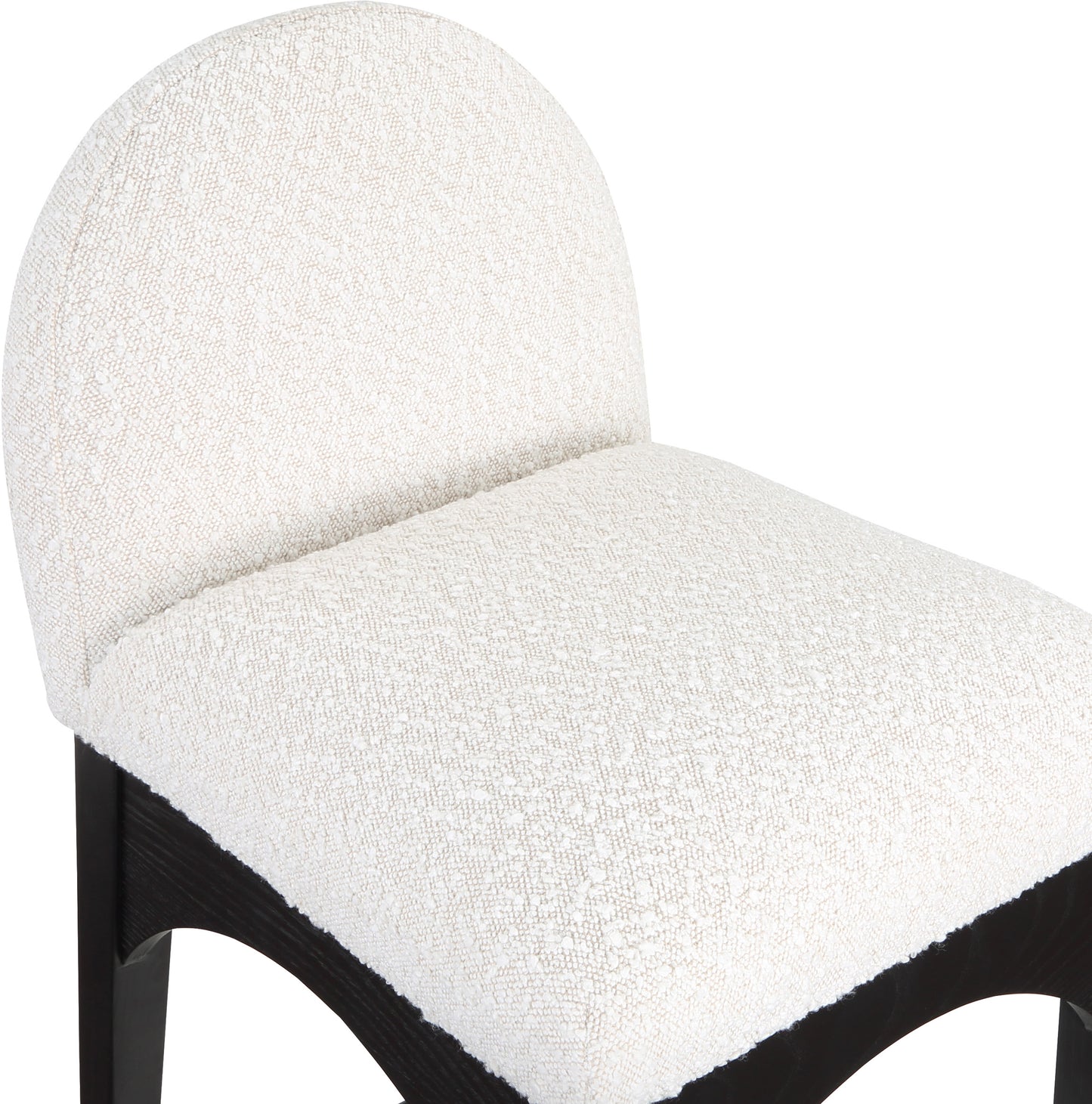 brielle cream boucle fabric stool c