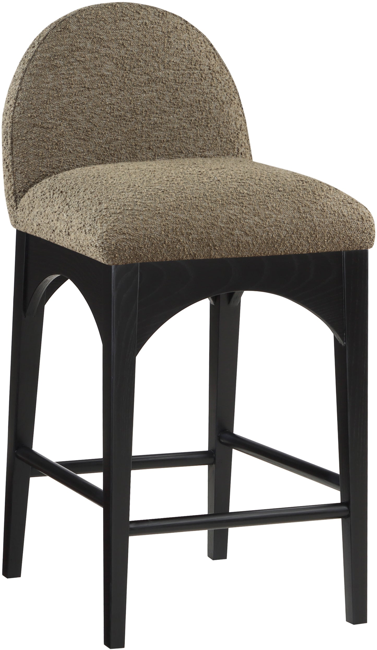 carousel olive boucle fabric stool