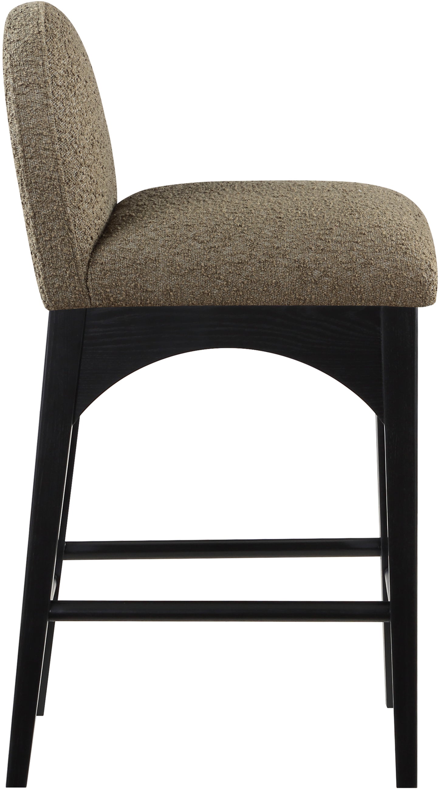 brielle olive boucle fabric stool c