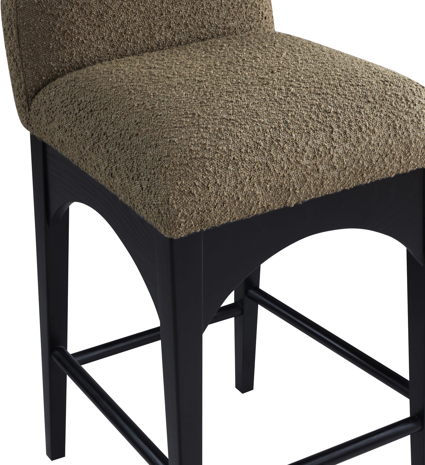 brielle olive boucle fabric stool c