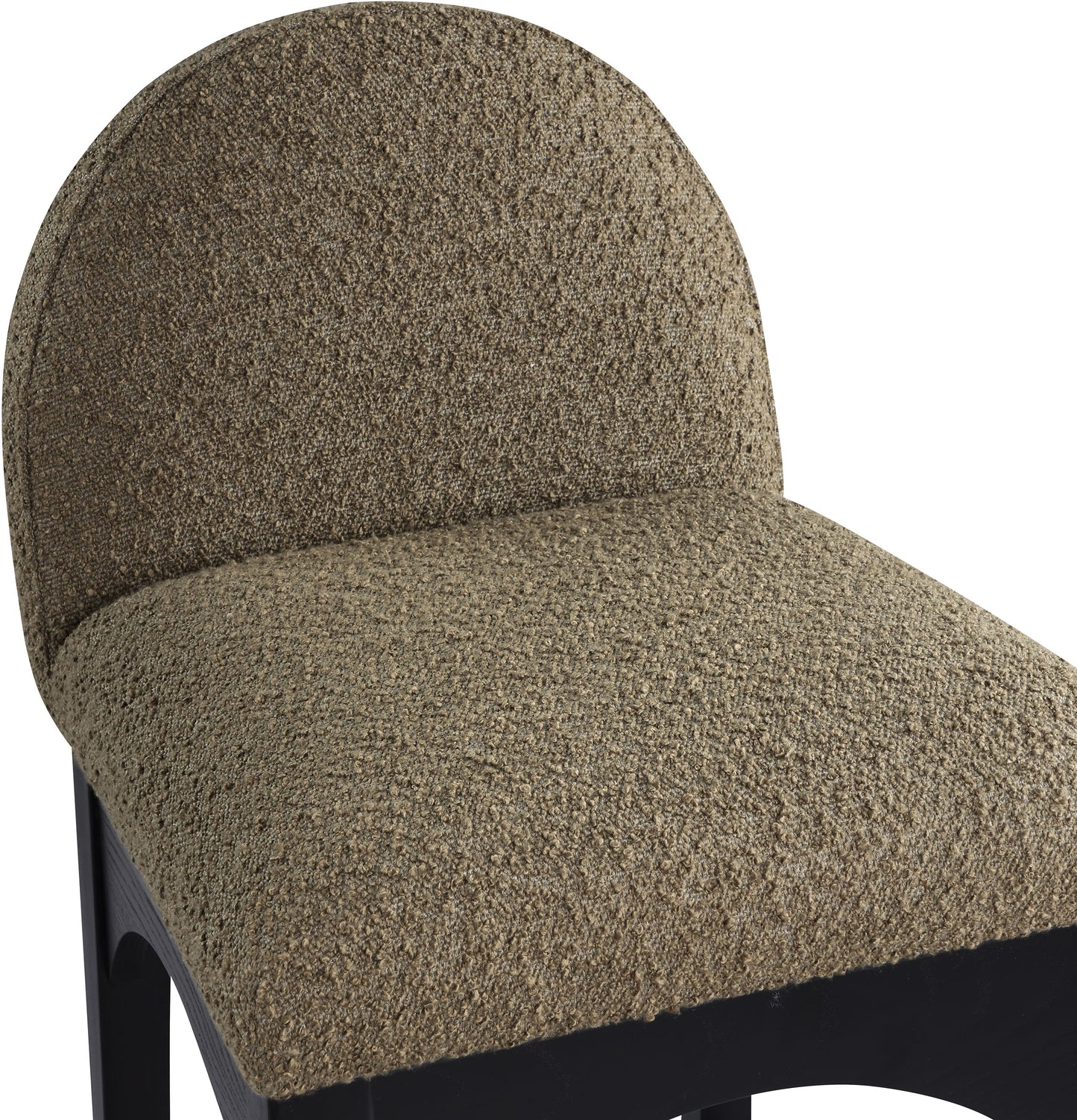 brielle olive boucle fabric stool c