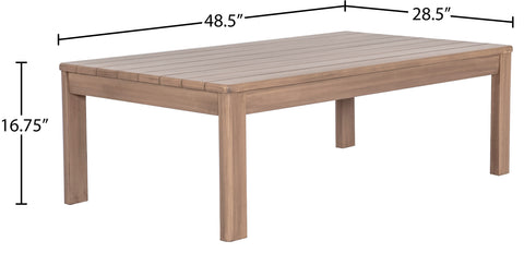 Camden Natural Acacia Wood Outdoor Patio Coffee Table, 1 Piece