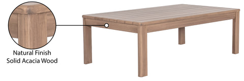 Camden Natural Acacia Wood Outdoor Patio Coffee Table, 1 Piece