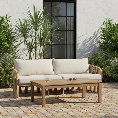 Camden Natural Acacia Wood Outdoor Patio Coffee Table, 1 Piece