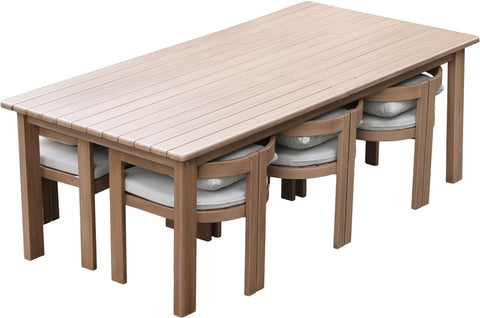 Camden 86.75" / 108" Natural Acacia Wood Outdoor Patio Dining Table, 1 Piece