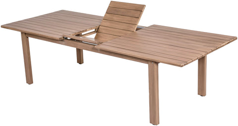 Camden 86.75" / 108" Natural Acacia Wood Outdoor Patio Dining Table, 1 Piece