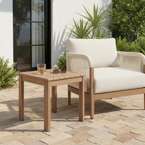 Camden Natural Acacia Wood Outdoor Patio End Table, 1 Piece