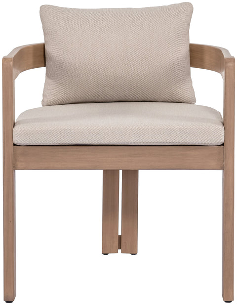 Camden Beige Water Resistant Fabric Upholstered Outdoor Patio Dining Chair, 1 Piece
