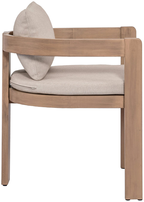 Camden Beige Water Resistant Fabric Upholstered Outdoor Patio Dining Chair, 1 Piece