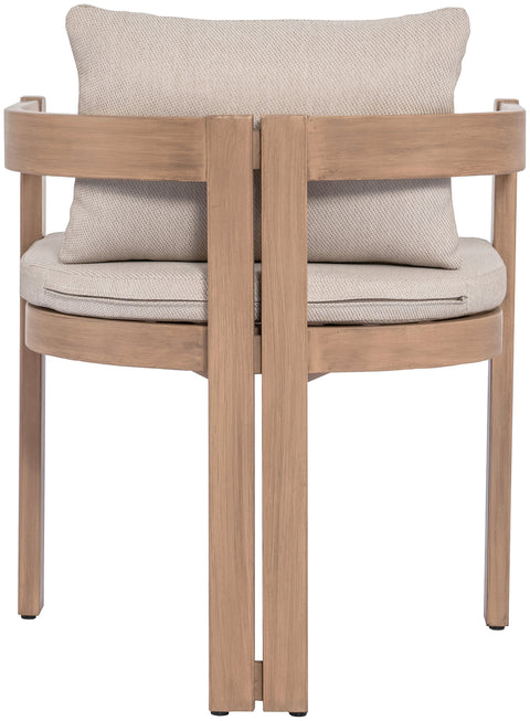 Camden Beige Water Resistant Fabric Upholstered Outdoor Patio Dining Chair, 1 Piece