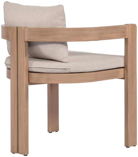 Camden Beige Water Resistant Fabric Upholstered Outdoor Patio Dining Chair, 1 Piece