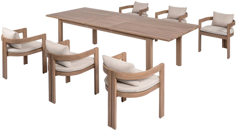 Camden Beige Water Resistant Fabric Upholstered Outdoor Patio Dining Chair, 1 Piece