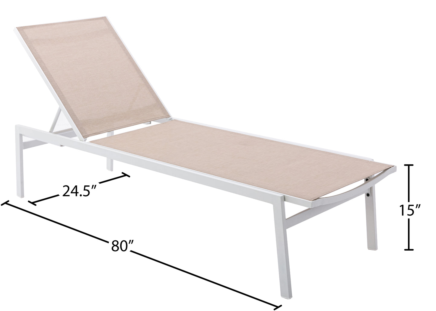 cole beige resilient mesh water resistant fabric outdoor patio aluminum mesh chaise lounge chair beige