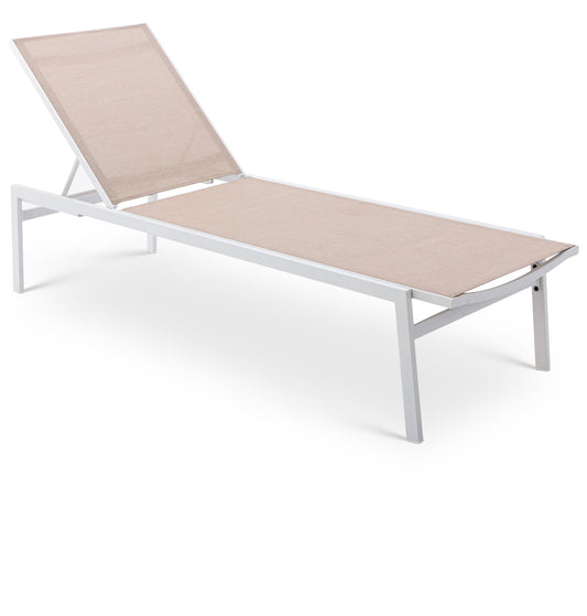 Outdoor Patio Aluminum Mesh Chaise Lounge Chair