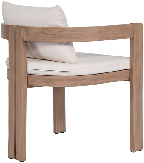 Camden Cream Water Resistant Fabric Upholstered Outdoor Patio Dining Chair, 1 Piece