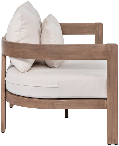 Camden 65" Cream Water Resistant Fabric Upholstered Outdoor Patio Loveseat, 1 Piece