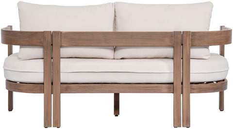 Camden 65" Cream Water Resistant Fabric Upholstered Outdoor Patio Loveseat, 1 Piece