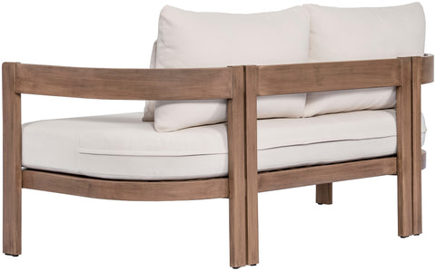 Camden 65" Cream Water Resistant Fabric Upholstered Outdoor Patio Loveseat, 1 Piece