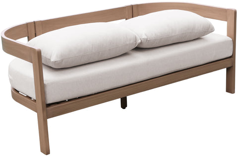 Camden 65" Cream Water Resistant Fabric Upholstered Outdoor Patio Loveseat, 1 Piece