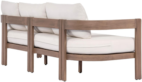 Camden 86.75" Cream Water Resistant Fabric Upholstered Outdoor Patio Sofa, 1 Piece