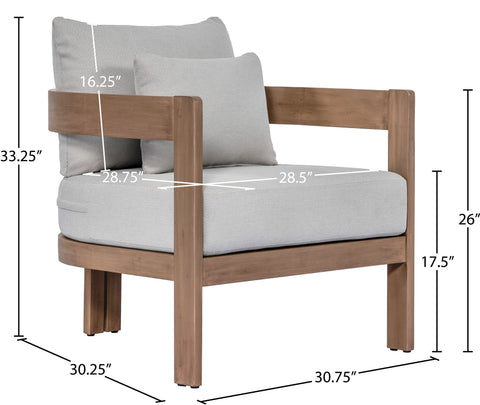 Camden Grey Water Resistant Fabric Upholstered Outdoor Patio Chair, 1 Piece